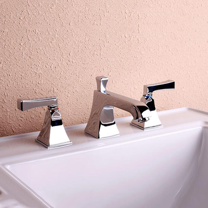 Aquacubic cUPC Robinet de lavabo de salle de bains largement répandu en laiton massif de 8 pouces, robinet de salle de bains à 3 trous