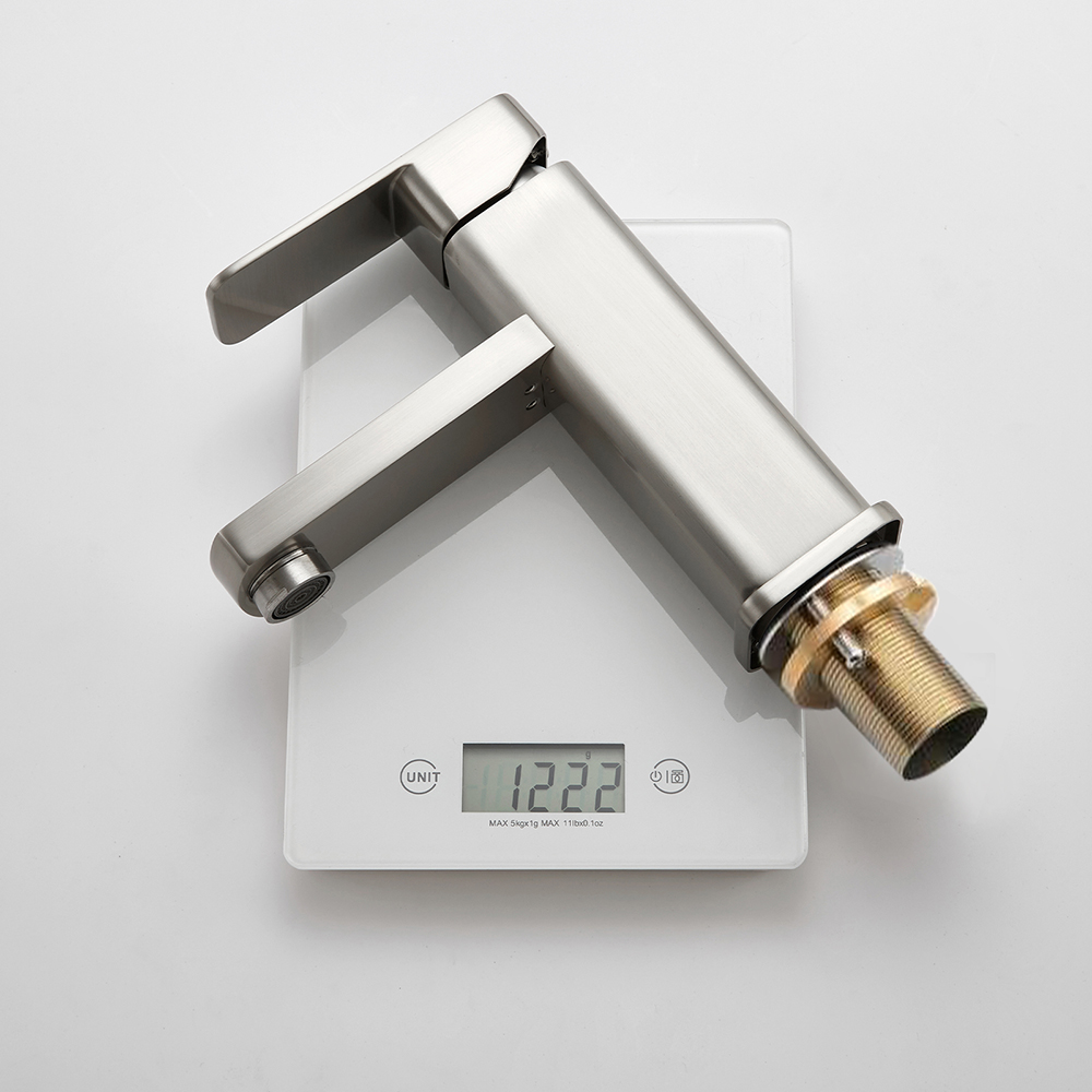 Robinet de lavabo de salle de bain en acier inoxydable nickel brossé AF3040-6
