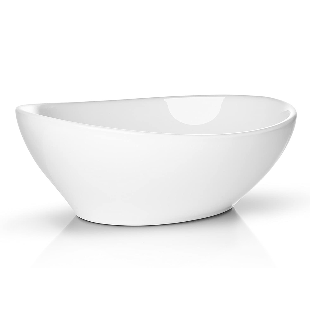 Lavabo de salle de bain en céramique blanche ovale en forme d'oeuf moderne